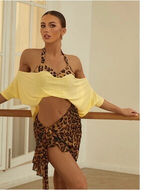 Zym Latin Meme Skirt- Leopard Print Mini Skirt (NWOT)